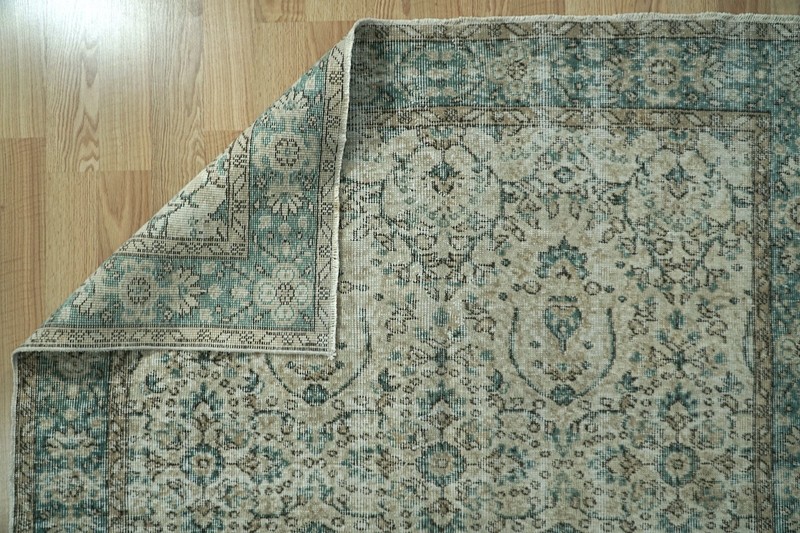 Wool Woven Vintage Turkish Rug, 5x9 Wool Area Rug, 5.12x8.63 ft H-2792 gallery