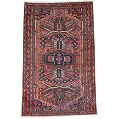 Semi-Antique Distressed Floral Classic Oriental Wool Rug Entryway Carpet 4×7 Ft