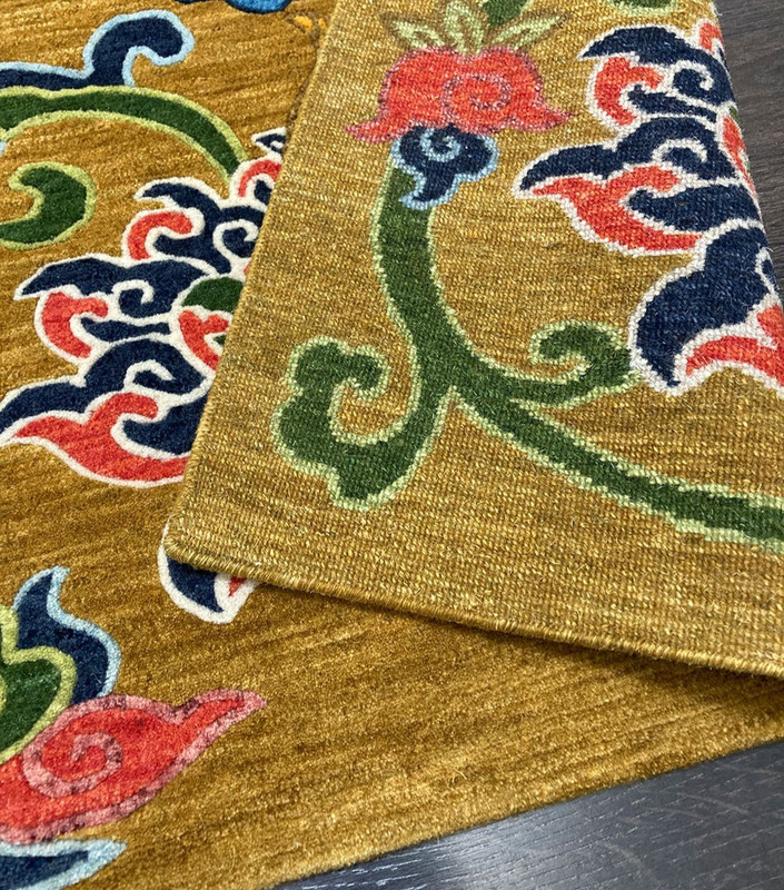 Tibetan Traditional Buddhist Meditation Rugs 3x6 ft Handmade Antique Floral Rugs gallery