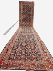 Auth: 19th C Antique Bijar Runner Rare Kurdish Collectors Pc Organic 45″X18′