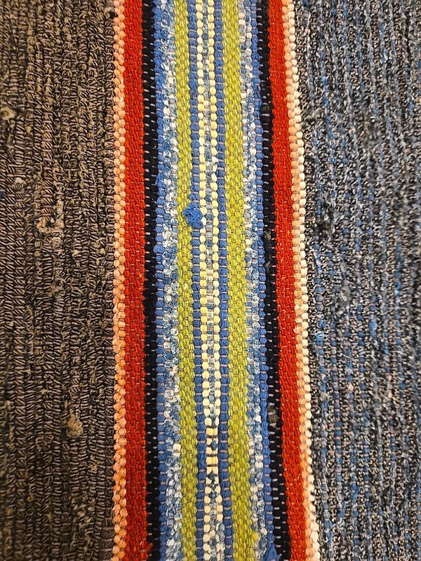 Vintage Hand Made Rag Rug (2' x 8') Woven Long Runner Dark Multi-Color Sweden gallery