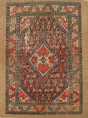 Antique Pre-1900 Vegetable Dye Serab Oriental Accent Rug 3×4 Mongolian Carpet
