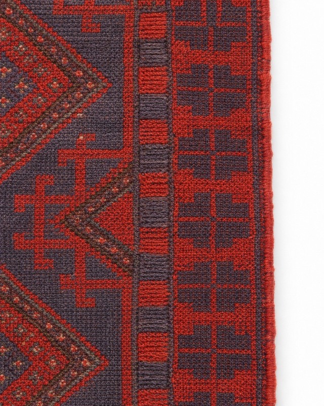 Vintage Afghan Baluchi Wool Runner Rug Handwoven Medallion Tribal Red Blue 2x8ft gallery