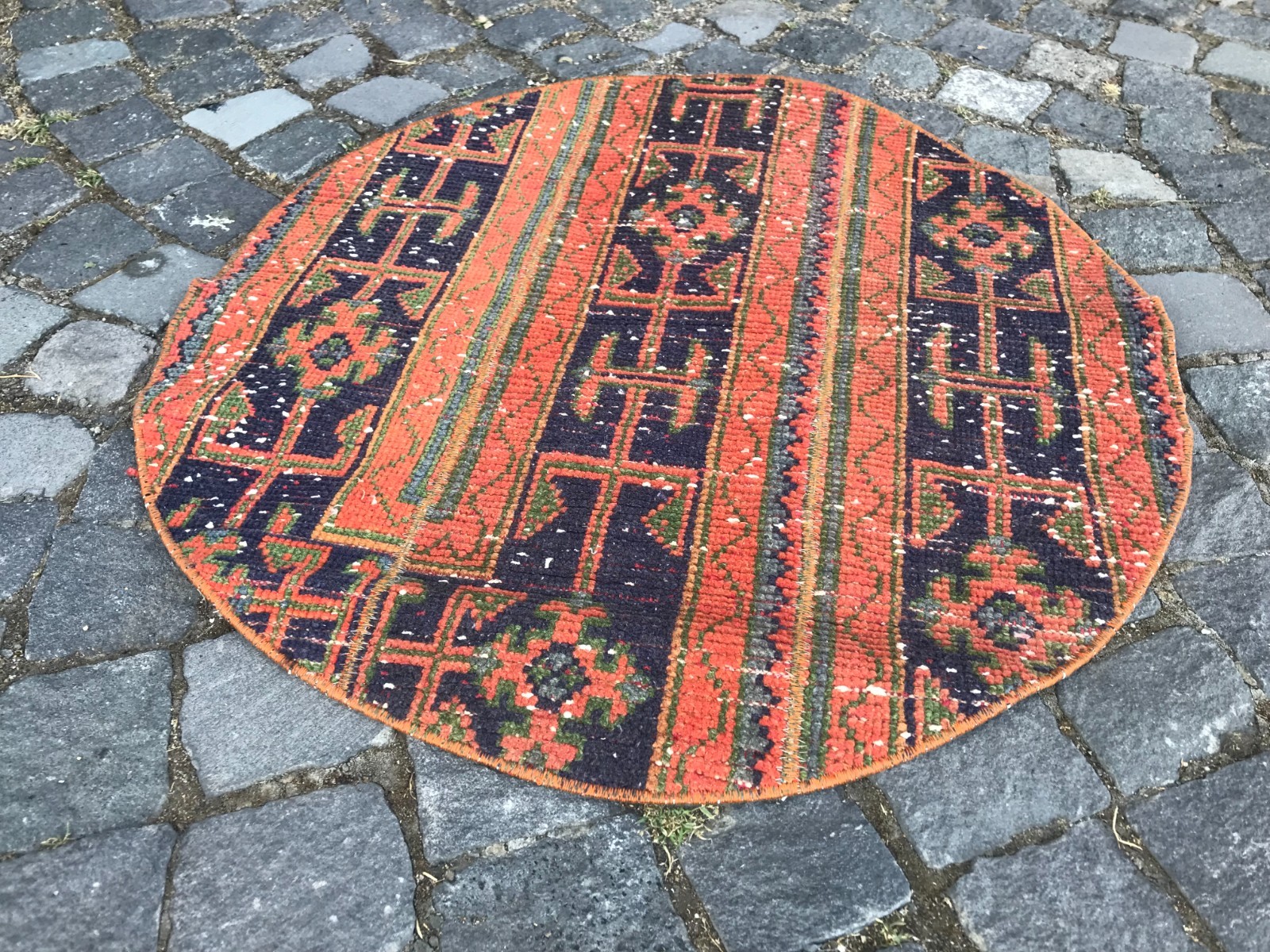 Home Decor Rug, Turkish Vintage Rug, Boho Decor Rug, Oushak Kilim Rug,2,6x2,6ft gallery