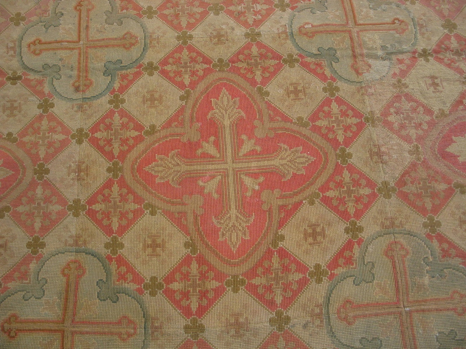 14'x18' Large Antique 19th Century Allover Geometric French Flatweave gallery