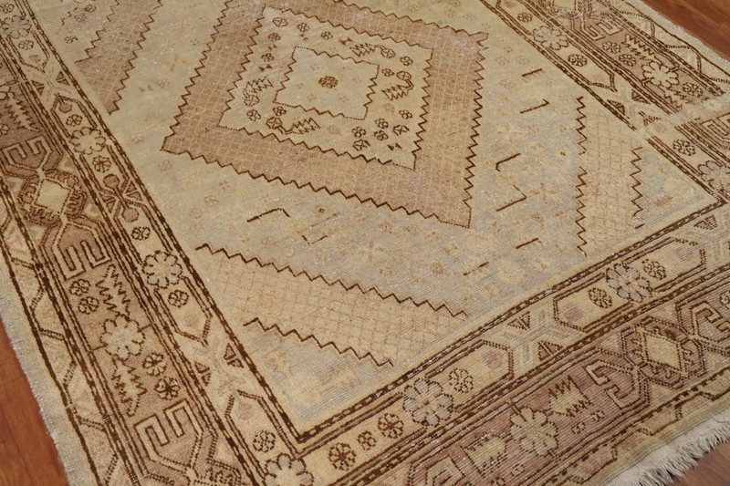Pre-1900 Vegetable Dye Khootan Oriental Area Rug 6x11 Antique Hand-knotted Rug gallery