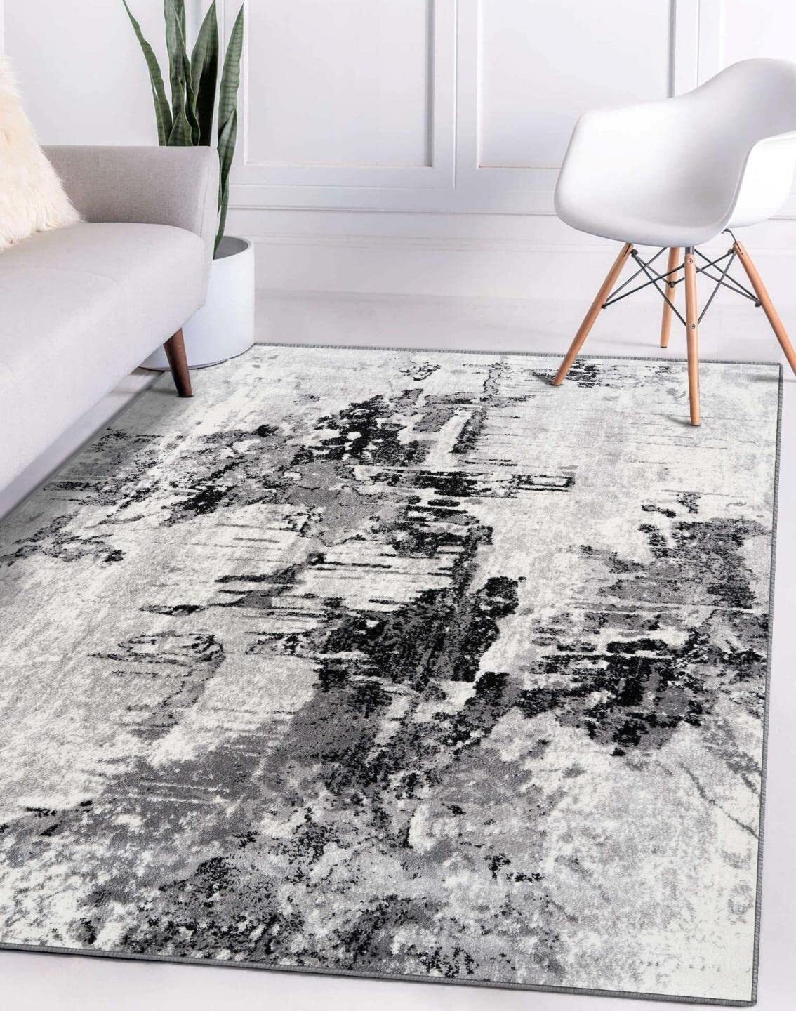 Contemporary Area Rug Gray Abstract Modern Rug Top Quality Carpets Premium Rugs gallery
