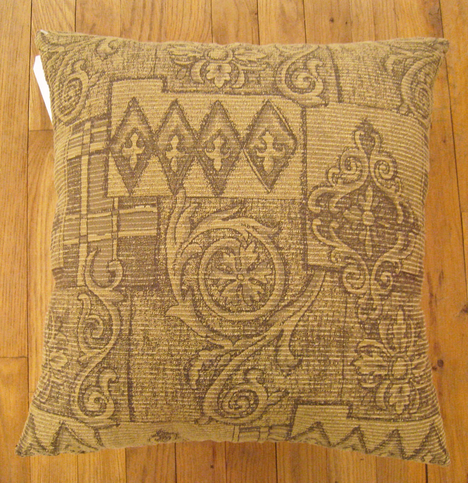 Vintage Floro-Geometric Fabric Pillow; Size 1'8” x 1'6” with FREE SHIPPING! gallery