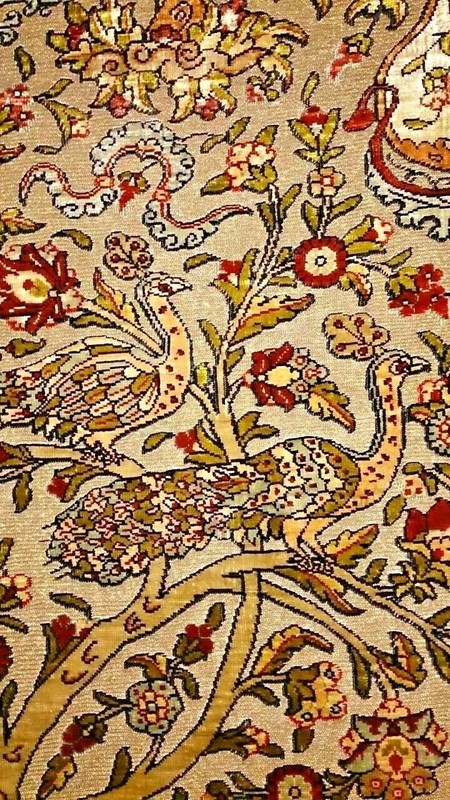 ULTRA HIGH COLLECTIBLE UZBEK HEREKE' RARE SILK RUG WEAVED W/ 24K GOLD THREADS gallery