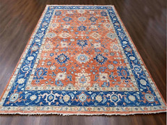 9’10″x14′ Rust Orange,All over Mahal Design, Pure Wool, Oushak Rug