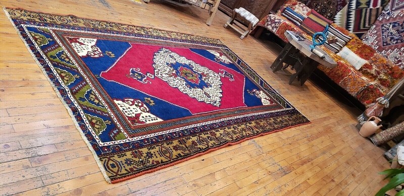 Rare Antique 1900-1939's Wool Pile Natural Dye Hand-Knotted Area Rug 5'x7'10" gallery