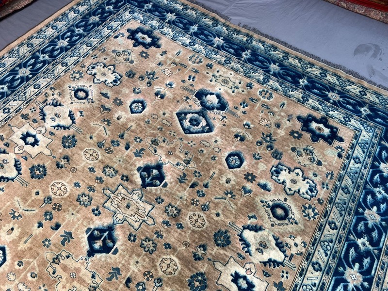 8'3x9'4 ft Caucasian All-Over Geometric Floral Handknotted Wool Vintage Rug gallery
