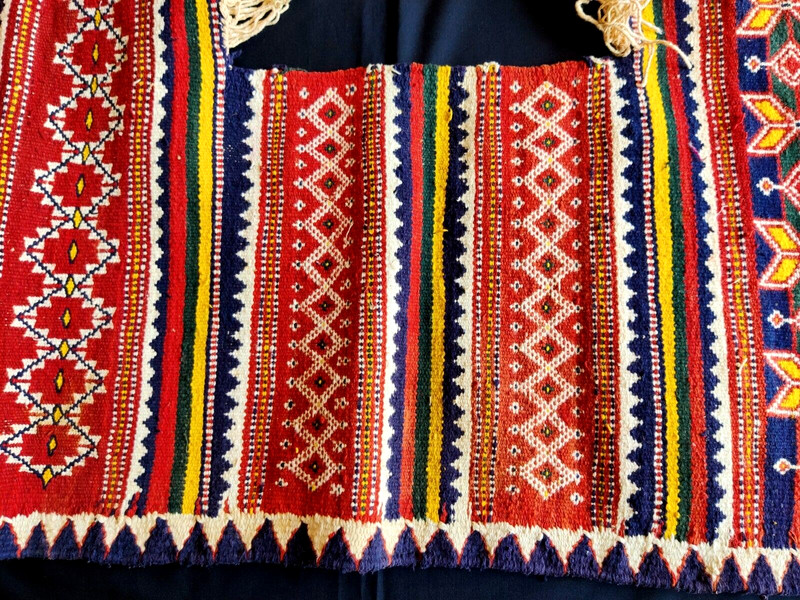19c Vintage Desert Sindh Art Hand Woven Multi Color Camel Rug 54" x 34" Old CL13 gallery