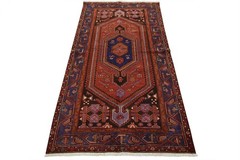 Hamedan Rug 4’6” x 8′ Red Wool Vintage Tribal Hand-Knotted Oriental Carpet