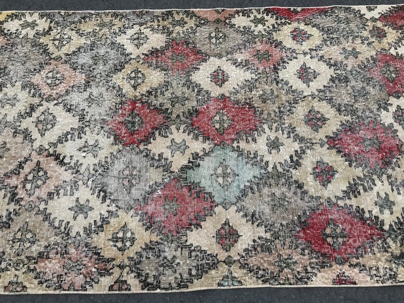 3.7x7.1 Large Vintage Colorful Turkish Wool Rug gallery