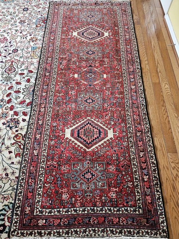 3.7 x 9.2 ANTIQUE CAUCASIAN HERIZ SERAPI KAZAK VINTAGE USHAK TRIBAL RUNNER gallery