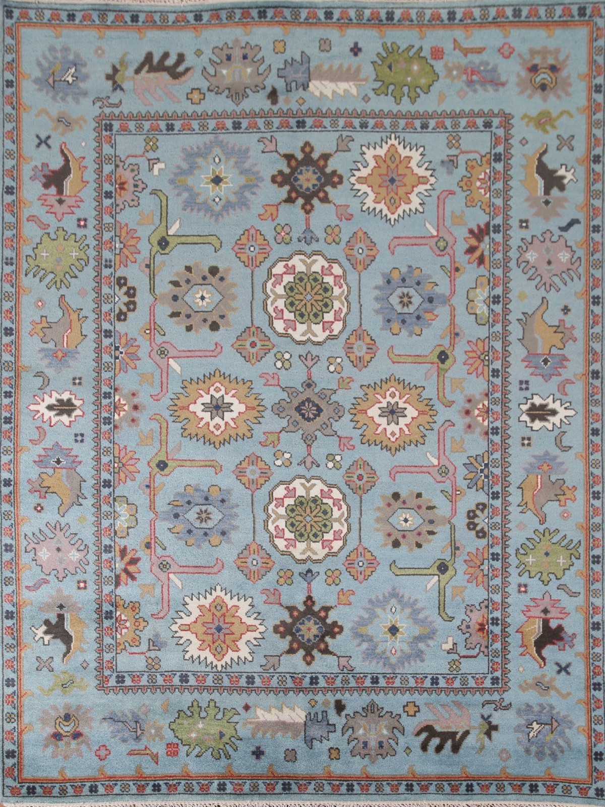 Vintage Turkish Oushak Rug, Beige 9X12 ft, Handmade Wool, Bohemian Anatolian gallery