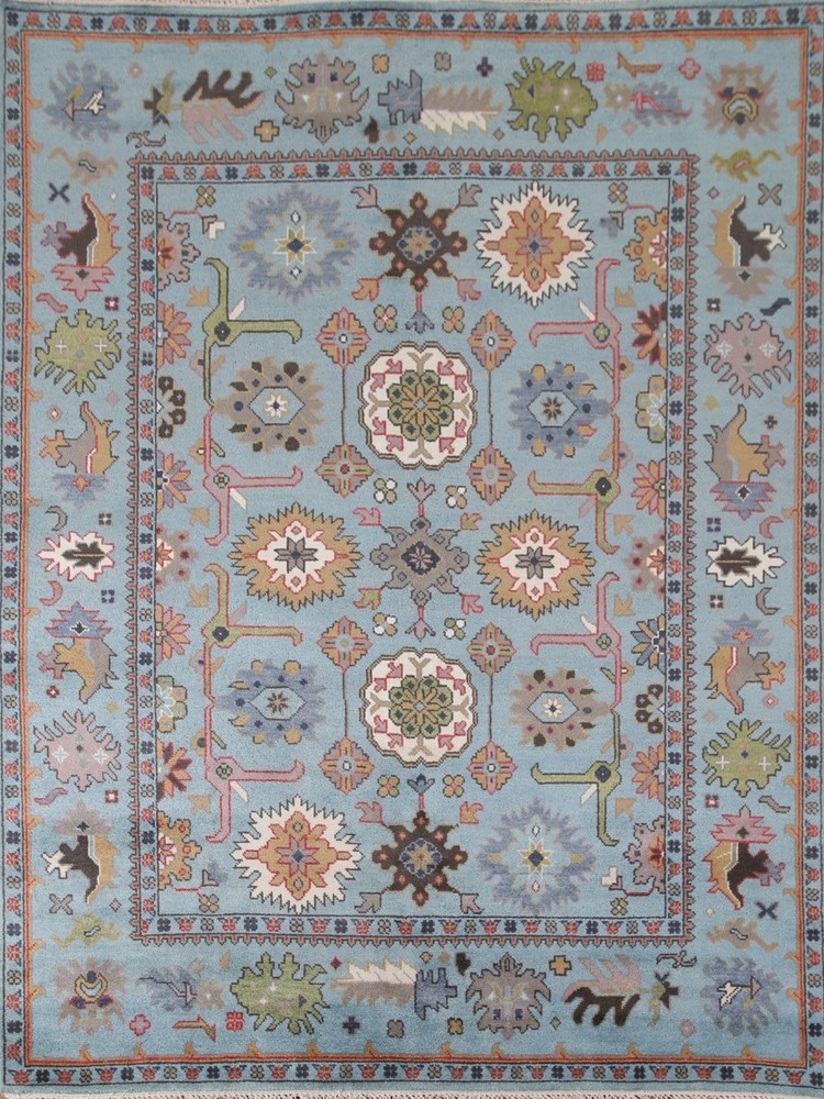 Vintage Turkish Oushak Rug, Beige 9X12 ft, Handmade Wool, Bohemian Anatolian