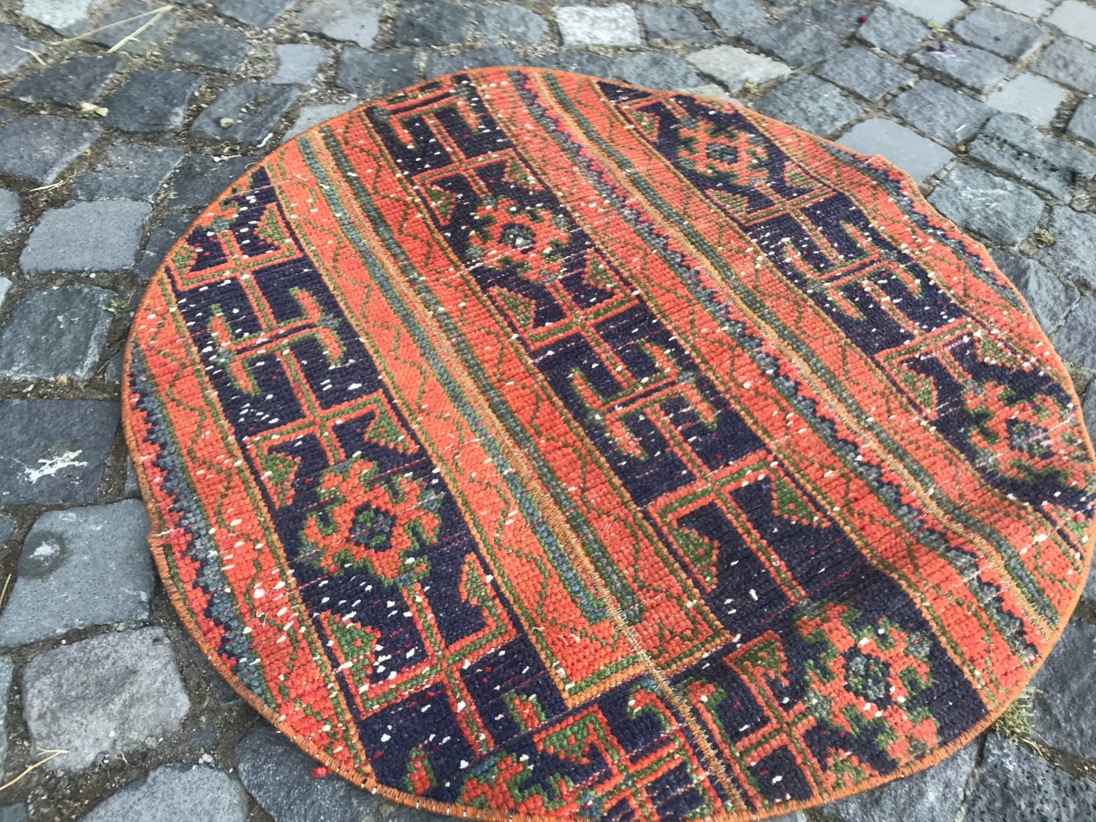 Home Decor Rug, Turkish Vintage Rug, Boho Decor Rug, Oushak Kilim Rug,2,6x2,6ft gallery