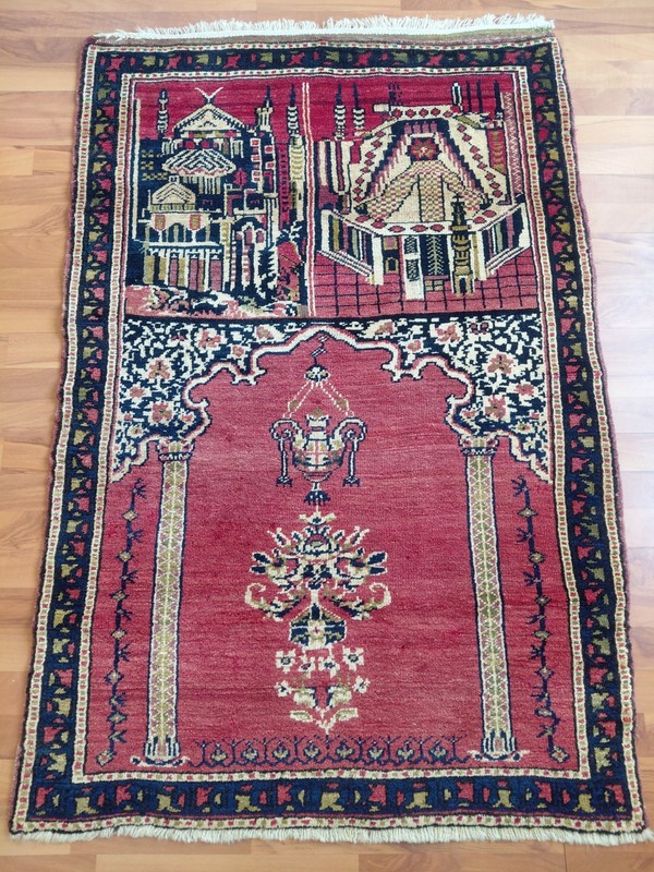 4X5 Columned Picture Carpet Antique Prayer Rug High Quality Special Rug gK gallery
