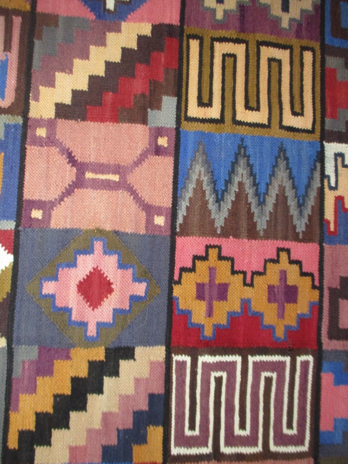 Vintage Handmade Tribal Wool Kilim Rug Flat Weave 6' x 3.5' Boho gallery