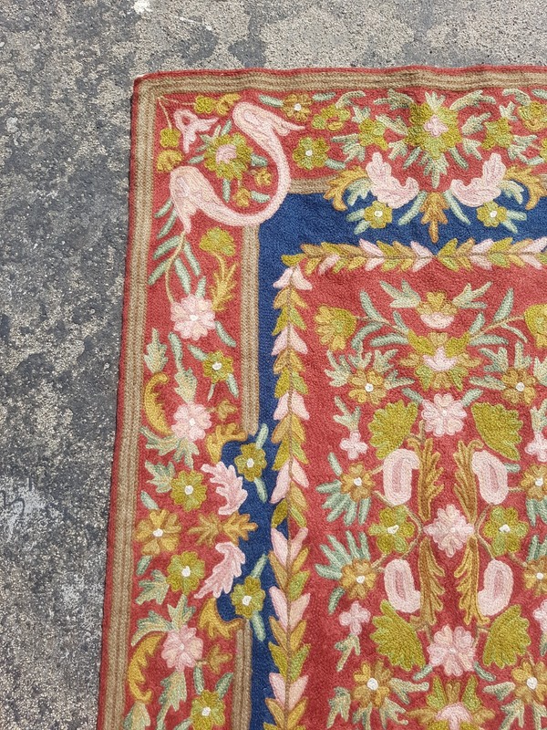 Vintage Hand Woven Traditional Kashmiri Multicolor Kilim Rug Carpet 90x60 cm gallery
