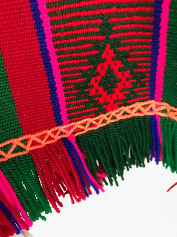 Woven Bright Ethnic Colorful Saddle Blanket Rug or Wall Hanging - Estate Item gallery