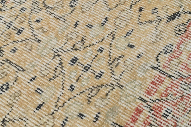 Vintage Turkish Runner Rug 2x8ft Wool Anatolian Handmade Hallway Oushak YELLOW gallery