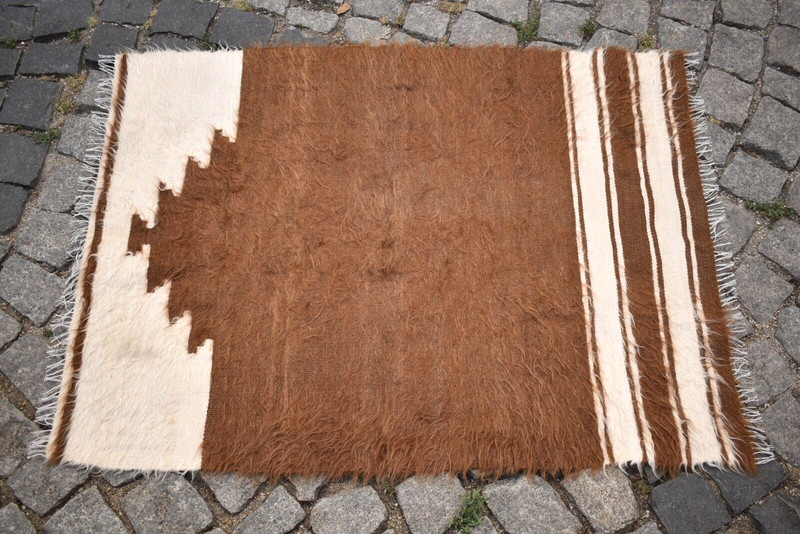 Turkish Mohair Rug 31'' x 42'' Vintage Rug Anatolian Rug Oriental Kilim NO DYE gallery