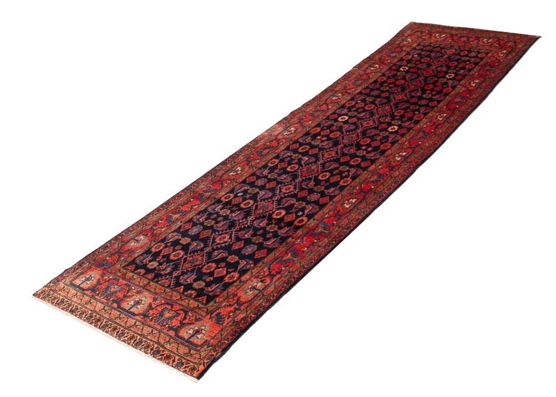 Vintage Hand-knotted Runner Rug 3'6" x 13'0" Traditional Oriental Wool Carpet gallery