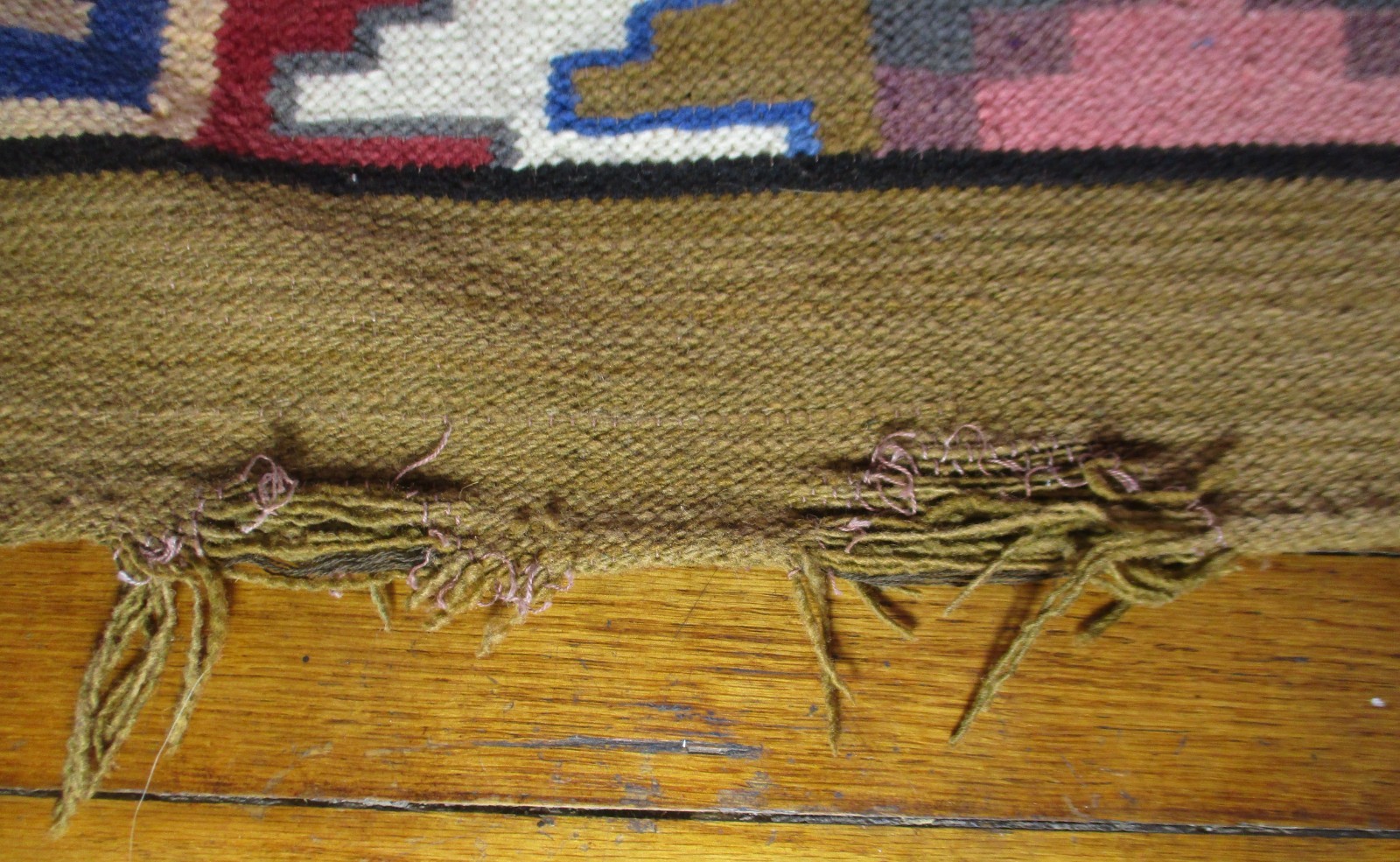 Vintage Handmade Tribal Wool Kilim Rug Flat Weave 6' x 3.5' Boho gallery