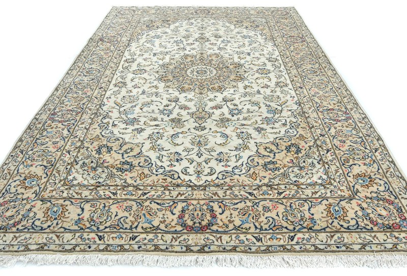 Vintage Cream Wool Floral Design Large Oriental Home Decor Carpet Rug 6'5X9'9 ft gallery