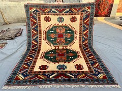 Vintage Caucasian Kazak Rug 5×7 Ft Tribal Wool Soft Nomadic Area Living Room Rug