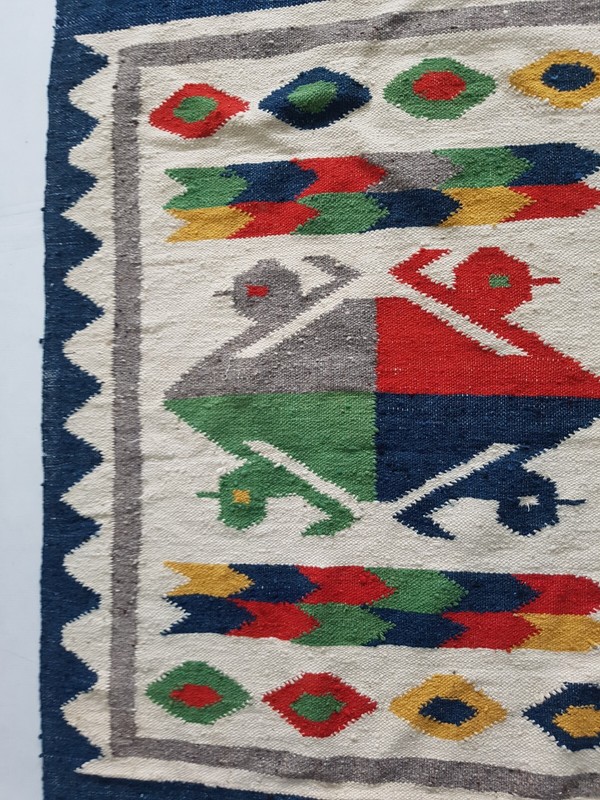 Vintage Handmade Traditional Beautiful Turkish Kilim Floor Rug Carpet 144x89 cm gallery