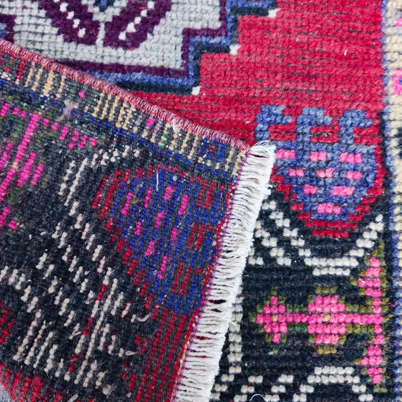 2x3 Turkish Vintage Small Rug Handmade 46 x 93 cm Bath Mat 1.51 x 3.05 ft gallery