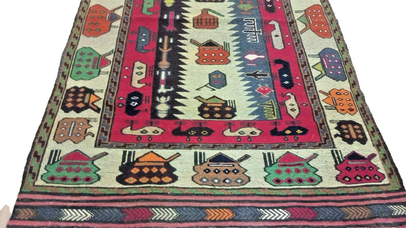 Handmade Afghan amazing war rug Great Quality Beauiful design 184 cm x 110 cm gallery