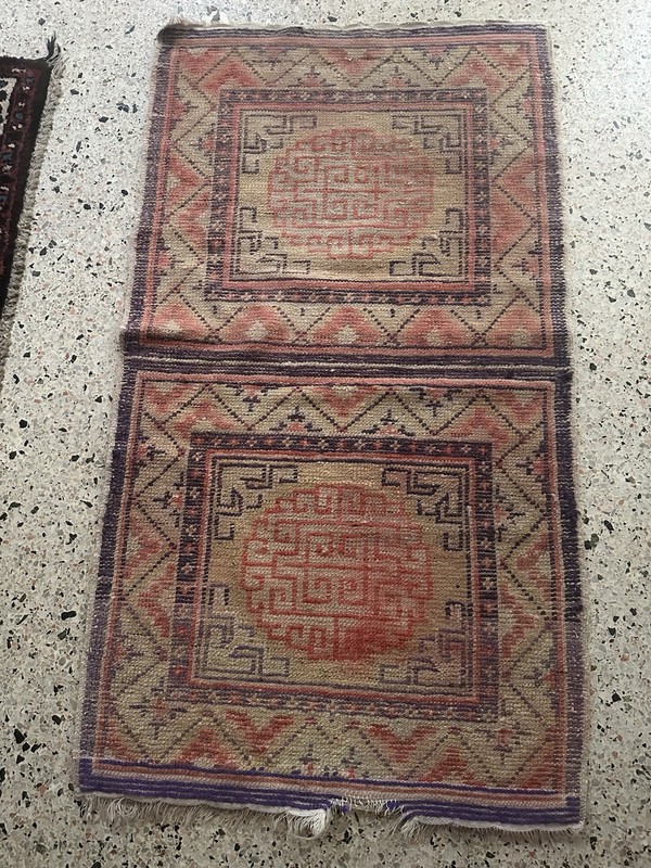 Ningxia 19th Century Chinese Double Oriental Rug 42”x 24” gallery