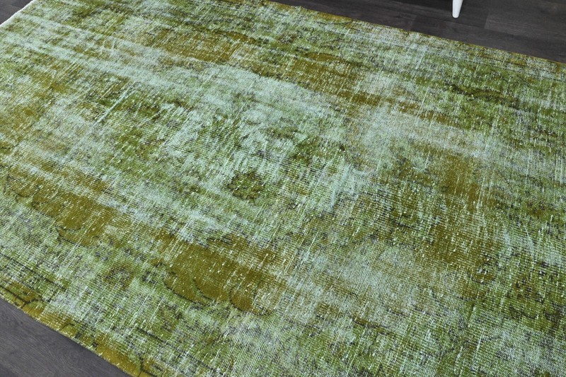 Oushak 6x10,Turkish Rug,vintage,anatolian,GREEN,kilim,Bohemian,handmade,wool gallery