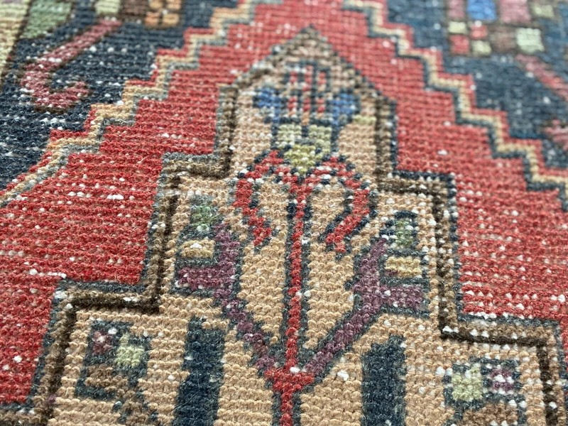 Beautiful Antique 1900-1930's Wool Pile Vegetable Dye Area Rug 1'9" x 3' gallery