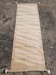 Vintage Traditional Handmade Native American Wool Multicolor Runner 4.9×2 ft