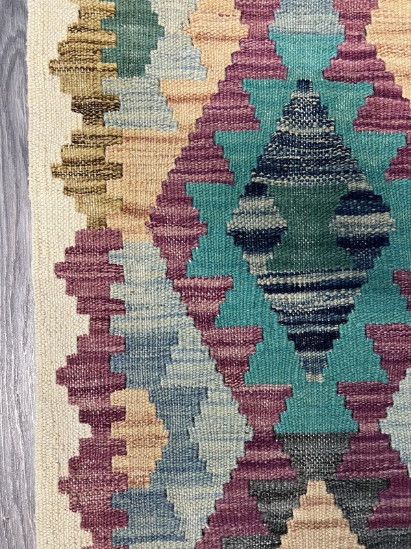 Handmade Kilim Runner wool natural colours Afghan Traditional 288cmx83cm gallery