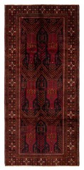 Vintage Hand-Knotted Area Rug 4’6″ x 9’7″ Traditional Oriental Wool Carpet
