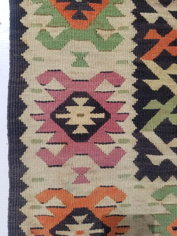 Vintage Traditional Handmade Turkish Anatolian Wool Multi Kilim Rug 6.2x3.9ft gallery