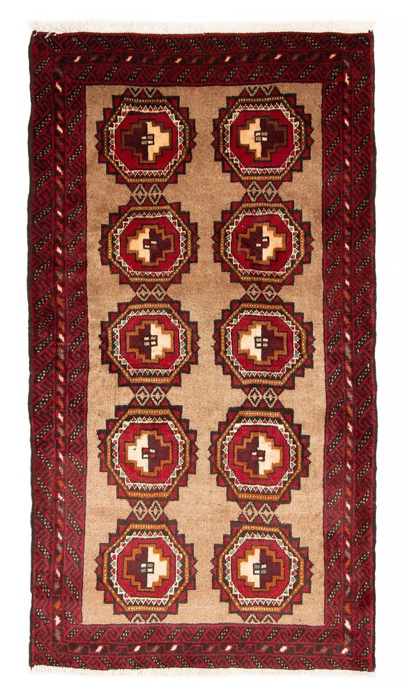 Vintage Geometric Area Rug 3'4" x 5'5" Traditional Hand-Knotted Wool Carpet