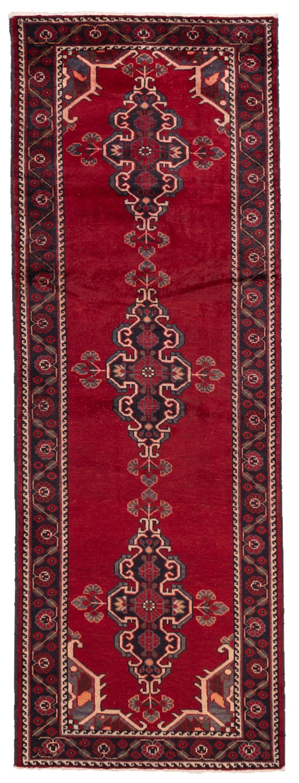 3'6" x 9'10" Vintage Hand-knotted Runner Rug Traditional Oriental Wool Carpet gallery