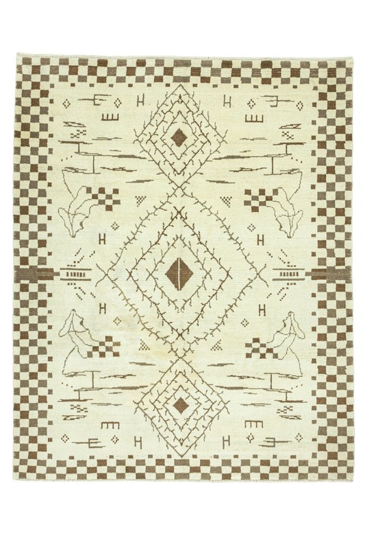 New Turkish Oushak Area Rug 7.10x9.4 ft - Handwoven Ivory Brown Organic Modern gallery