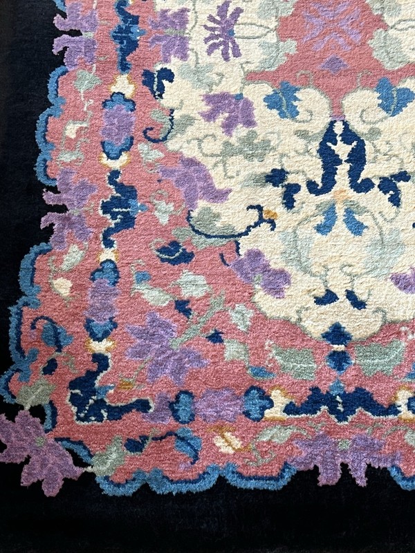 1920 Vintage Nichols Chinese Art Deco Rug Just Washed. Perfect Condition 3x5 gallery