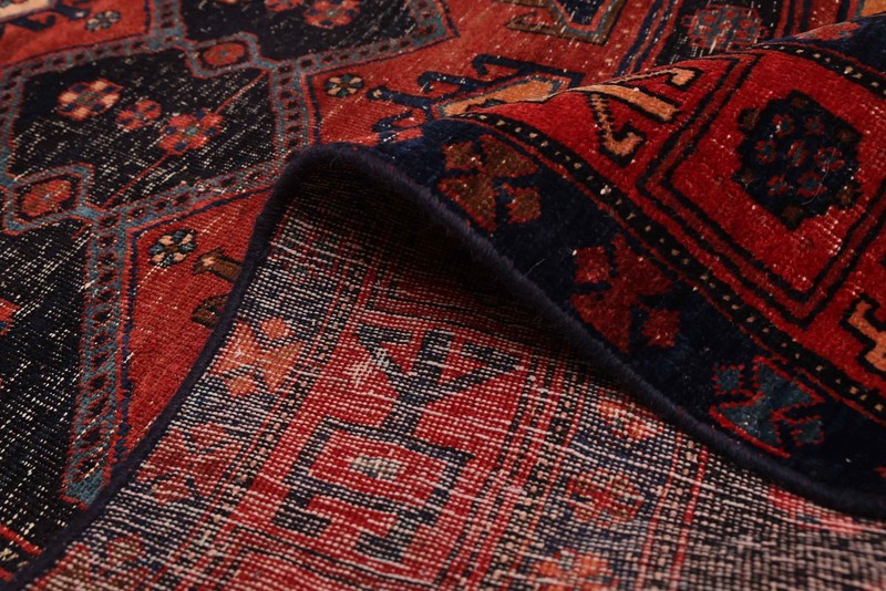 Vintage Hand-Knotted Area Rug 4'1" x 8'2" Traditional Oriental Wool Carpet gallery