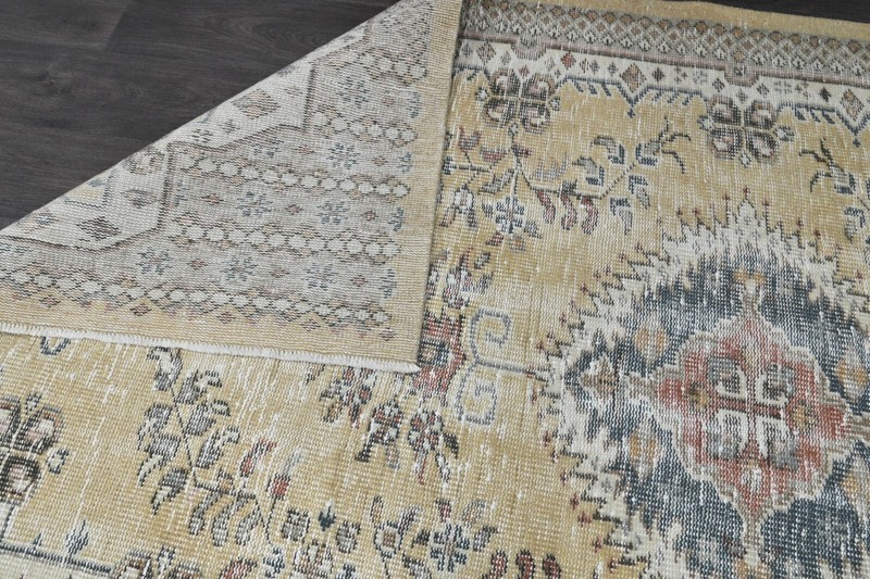 Oushak Turkish Vintage Rug 4x7 Kilim Rug Anatolian Handmade Boho Decor BEIGE gallery