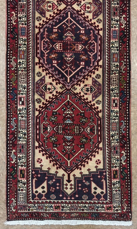 Vintage Sarab Oriental Tribal Bird Runner Rug 2'6"x9'11" Hand Knotted Wool Ivory gallery